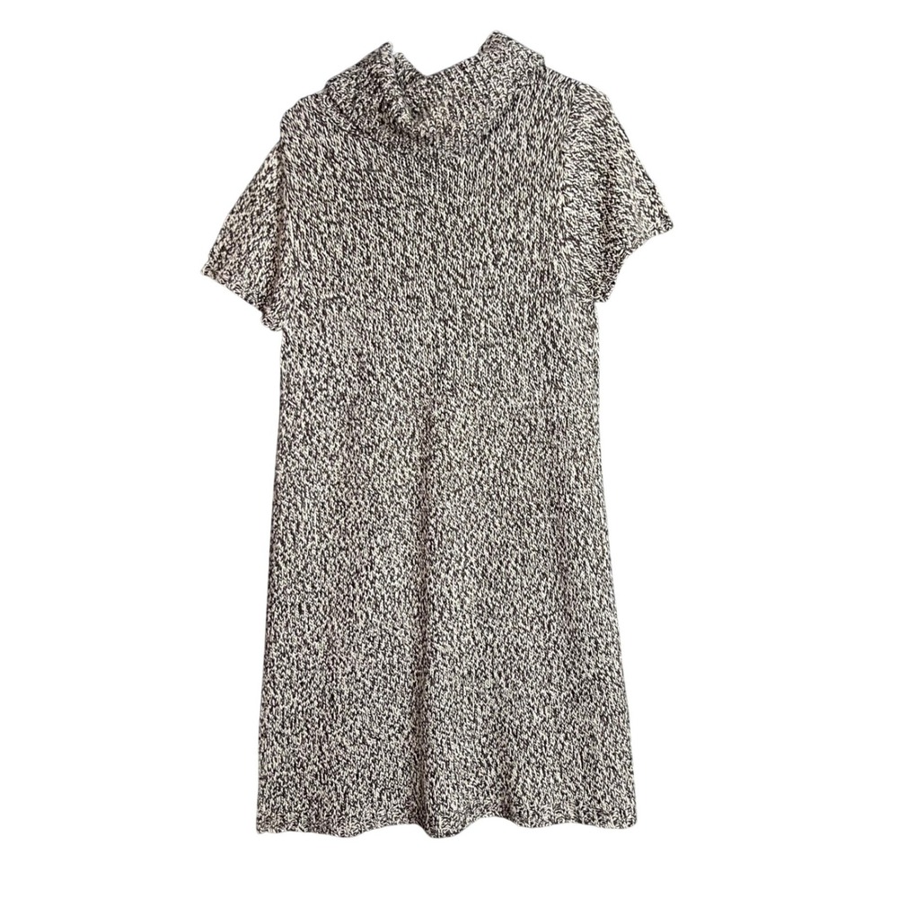 Cato Knit Sweater Dress Womens Large Short Sleeve Cowl Neck Speckled Chic Casual - Picture 3 of 11